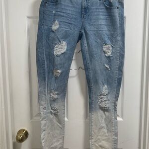 Soho‎ Blue Skinny Jeans with Distressed Details